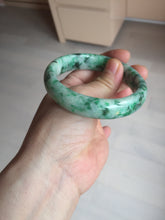 Load image into Gallery viewer, 57mm certified 100% natural sunny green/dark green/white jadeite jade bangle AD117-6634
