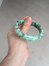 Load image into Gallery viewer, 57mm certified 100% natural sunny green/dark green/white jadeite jade bangle AD117-6634
