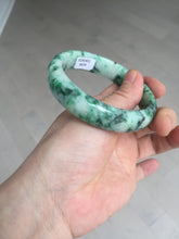 Load image into Gallery viewer, 57mm certified 100% natural sunny green/dark green/white jadeite jade bangle AD117-6634
