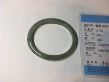 Load image into Gallery viewer, 51mm certified Type A 100% Natural icy watery bean green oval Jadeite Jade bangle BQ5-3805
