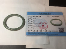 Load image into Gallery viewer, 51mm certified Type A 100% Natural icy watery bean green oval Jadeite Jade bangle BQ5-3805
