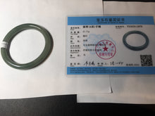 Load image into Gallery viewer, 50.5mm certificated Type A 100% Natural dark green/gray round cut oval Jadeite Jade bangle BK47-2879

