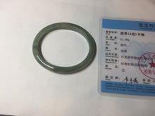 Load image into Gallery viewer, 51mm certified Type A 100% Natural icy watery bean green oval Jadeite Jade bangle BQ5-3805
