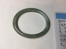 Load image into Gallery viewer, 51mm certified Type A 100% Natural icy watery bean green oval Jadeite Jade bangle BQ5-3805
