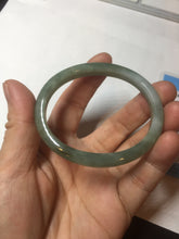 Load image into Gallery viewer, 51mm certified Type A 100% Natural icy watery bean green oval Jadeite Jade bangle BQ5-3805
