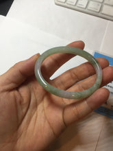 Load image into Gallery viewer, 48mm certified 100% natural Type A light green purple slim oval jadeite jade bangle PB207-2839
