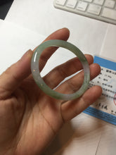 Load image into Gallery viewer, 48mm certified 100% natural Type A light green purple slim oval jadeite jade bangle PB207-2839
