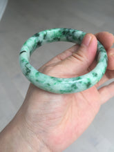 Load image into Gallery viewer, 57mm certified 100% natural sunny green/dark green/white jadeite jade bangle AD117-6634
