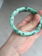 Load image into Gallery viewer, 57mm certified 100% natural sunny green/dark green/white jadeite jade bangle AD117-6634
