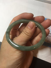 Load image into Gallery viewer, 51mm certified Type A 100% Natural icy watery bean green oval Jadeite Jade bangle BQ5-3805
