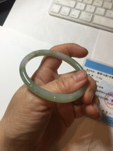 Load image into Gallery viewer, 48mm certified 100% natural Type A light green purple slim oval jadeite jade bangle PB207-2839
