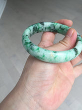 Load image into Gallery viewer, 57mm certified 100% natural sunny green/dark green/white jadeite jade bangle AD117-6634
