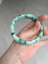 Load image into Gallery viewer, 57mm certified 100% natural sunny green/dark green/white jadeite jade bangle AD117-6634
