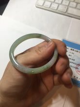 Load image into Gallery viewer, 48mm certified 100% natural Type A light green purple slim oval jadeite jade bangle PB207-2839
