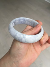 Load image into Gallery viewer, 59mm Certified Type A 100% Natural light purple white chubby broad style Jadeite Jade bangle BM98-4481
