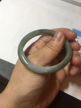 Load image into Gallery viewer, 51mm certified Type A 100% Natural icy watery bean green oval Jadeite Jade bangle BQ5-3805
