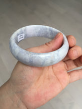 Load image into Gallery viewer, 59mm Certified Type A 100% Natural light purple white chubby broad style Jadeite Jade bangle BM98-4481
