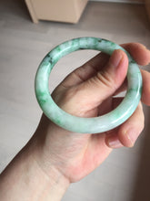 Load image into Gallery viewer, 卖了 56mm certified 100% natural type A sunny green round cut jadeite jade bangle AD116-6633
