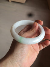 Load image into Gallery viewer, 57.8mm certified  100% natural sunny green/white jadeite jade bangle BF42-1471
