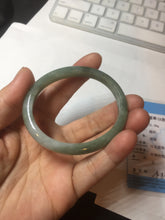 Load image into Gallery viewer, 51mm certified Type A 100% Natural icy watery bean green oval Jadeite Jade bangle BQ5-3805
