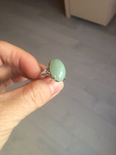 Load image into Gallery viewer, 100% natural type A light green four-prong jadeite jade ring X139
