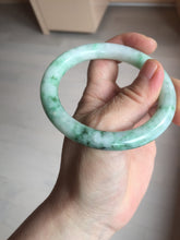 Load image into Gallery viewer, 卖了 56mm certified 100% natural type A sunny green round cut jadeite jade bangle AD116-6633
