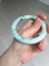 Load image into Gallery viewer, 卖了 56mm certified 100% natural type A sunny green round cut jadeite jade bangle AD116-6633
