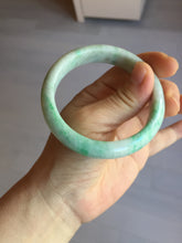 Load image into Gallery viewer, 56 mm Certified type A 100% Natural sunny green/white Jadeite bangle AY84-3462
