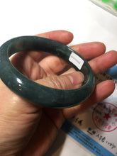 Load image into Gallery viewer, 57.5mm Certified Type A 100% Natural dark green/blue/gray/black Guatemala Jadeite jade bangle BK48-2329
