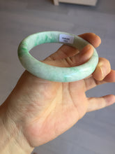 Load image into Gallery viewer, 56 mm Certified type A 100% Natural sunny green/white Jadeite bangle AY84-3462
