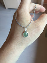 Load image into Gallery viewer, 7x6mm 100% natural type A icy watery light green dainty Jadeite Jade pendant PA165
