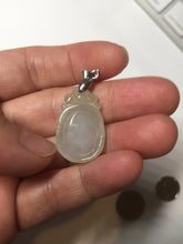 Load image into Gallery viewer, 100% Natural type A icy watery light green/clear Jadeite Jade seashell (福贝)  pendant F149
