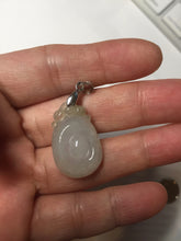 Load image into Gallery viewer, 100% Natural type A icy watery light green/clear Jadeite Jade seashell (福贝)  pendant F149
