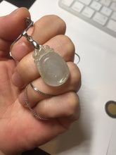 Load image into Gallery viewer, 100% Natural type A icy watery light green/clear Jadeite Jade seashell (福贝)  pendant F149
