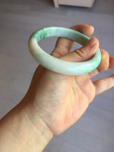 Load image into Gallery viewer, 58.5mm Certified type A 100% Natural sunny green/white Jadeite bangle AY86-3473
