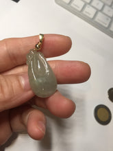 Load image into Gallery viewer, 100% Natural type A icy watery light green/gray Jadeite Jade seashell (福贝)  pendant F150
