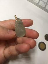 Load image into Gallery viewer, 100% Natural type A icy watery light green/gray Jadeite Jade seashell (福贝)  pendant F150
