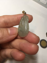 Load image into Gallery viewer, 100% Natural type A icy watery light green/gray Jadeite Jade seashell (福贝)  pendant F150
