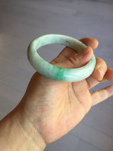 Load image into Gallery viewer, 56mm Certified type A 100% Natural sunny green/white Jadeite bangle AY87-3479
