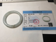 Load image into Gallery viewer, 54.7mm 100% natural type A icy watery light green/brown/black seaweed round cut jadeite jade bangle Q140-5253
