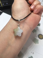 Load image into Gallery viewer, Type A 100% Natural light green/white/purple jadeite Jade star Pendant necklace group F152
