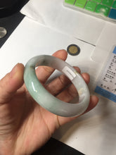 Load image into Gallery viewer, 52.2mm 100% natural certified sunny green/white(白底青) jadeite jade bangle BL34-5237
