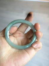 Load image into Gallery viewer, 50.5mm Certified Type A 100% Natural dark green/gray oval Jadeite Jade bangle AT93-2862
