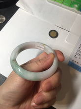 Load image into Gallery viewer, 52.2mm 100% natural certified sunny green/white(白底青) jadeite jade bangle BL34-5237
