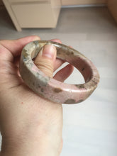 Load image into Gallery viewer, 53mm 100% natural pink/black time series(时光系列) square style rose stone (Rhodonite)square bangle XY103
