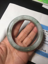 Load image into Gallery viewer, 60.3mm certified type A 100% Natural dark green/white chubby Jadeite Jade bangle BK53-2792

