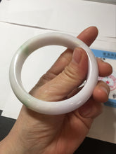 Load image into Gallery viewer, 56.9mm certified Type A 100% Natural sunny green/purple/white(白底青) Jadeite Jade bangle BF140-4079
