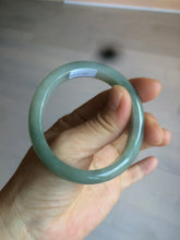 Load image into Gallery viewer, 50.5mm Certified Type A 100% Natural dark green/gray oval Jadeite Jade bangle AT93-2862
