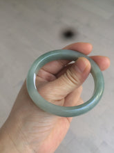 Load image into Gallery viewer, 50.5mm Certified Type A 100% Natural dark green/gray oval Jadeite Jade bangle AT93-2862
