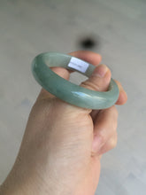 Load image into Gallery viewer, 50.5mm Certified Type A 100% Natural dark green/gray oval Jadeite Jade bangle AT93-2862
